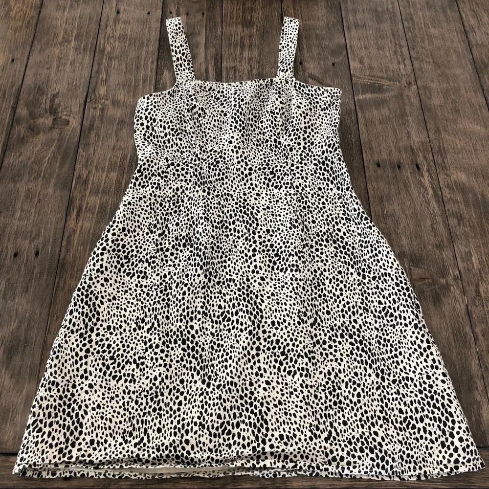 American Eagle Cheetah Tank Linen Blend Mini Dress